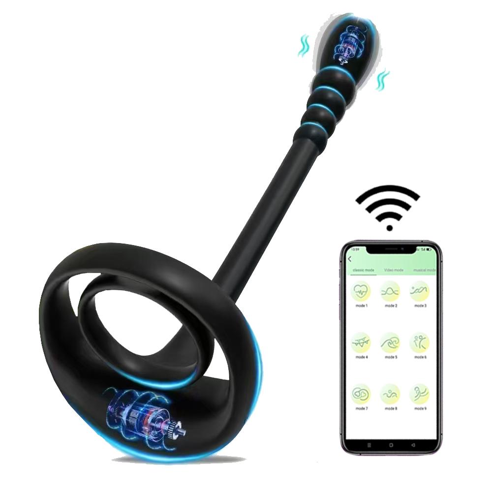 Penis Ring Vibrator Vibrating Cock Ring Remote Control Anal Butt Plug Prostate Massager Male Masturbator Anal Sex Toy for Man