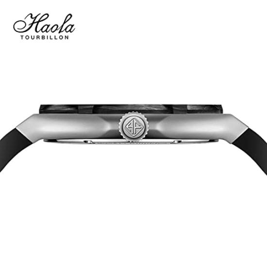 Часы HAOFA Tourbillon, механические, с ручным заводом, безель из углеродного волокна, корпус из титанового сплава, полый циферблат, стильные, популярные, водонепроницаемые, подарочные, мужские, мужские
