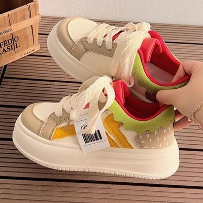 Модные женские кроссовки в новой цветовой блокировке, модные, удобные, дышащие, на толстой подошве, облегающие, милые, темпераментные, повседневные