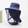 Outdoor Hat with Removable Mosquito Mesh Shawl Design Wide Brim UV Protection Climbing Hat Waterproof Fabric Foldable Hat