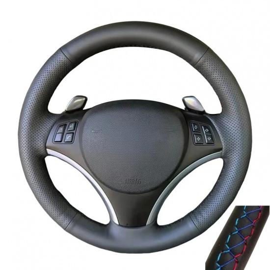 Car Steering Wheel Cover Non-slip Leather Braid Car Accessories For BMW 1 Series E81 E82 E87 E88 3 Series E90 E91 E92