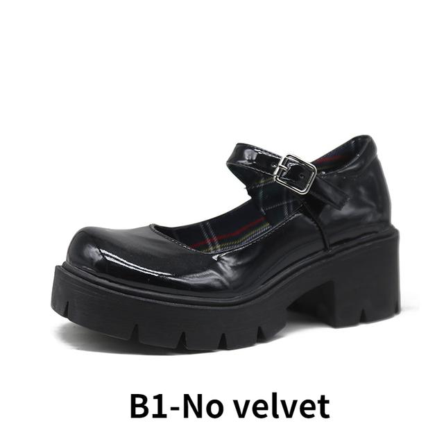 Japanese Mary Jane Shoes Women 'S Thick -Soled College Style Single Shoes Spring Summer New Style Buckle Retro Black Shoes