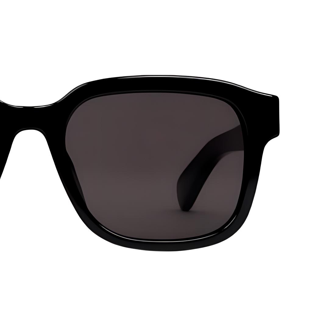 Gucci Solid Design Acetate Square Sunglasses Men's Black