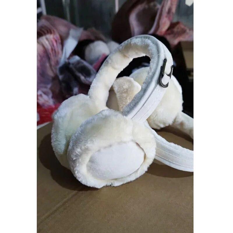 Зимние мягкие теплые наушники, плюшевые теплые наушники для женщин и мужчин, складные однотонные наушники, защита от холода на открытом воздухе