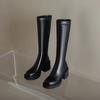Модная обувь для женщин 2024 года, зимние модные и простые женские сапоги до колена, удобные и теплые сапоги на высоком каблуке, большой размер 35-42
