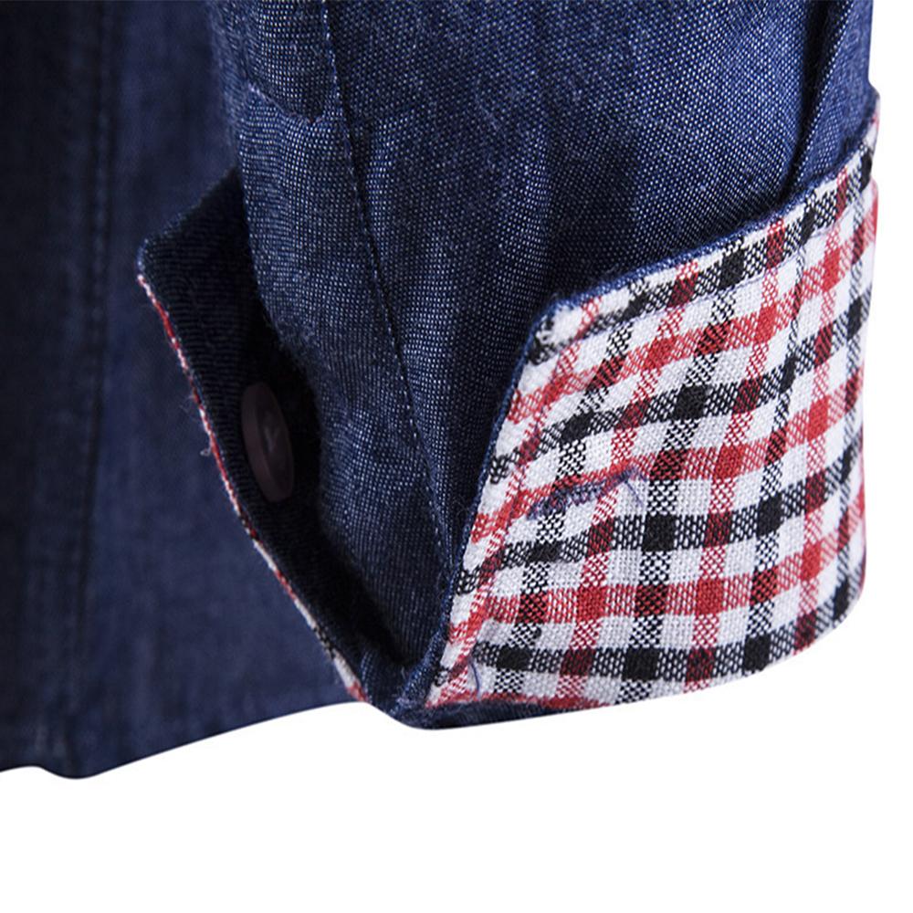 Новые мужские джинсовые рубашки с длинным рукавом, мужская классическая рубашка, модная приталенная стильная темно-синяя джинсовая мужская рубашка, рубашка с длинными рукавами для мужчин