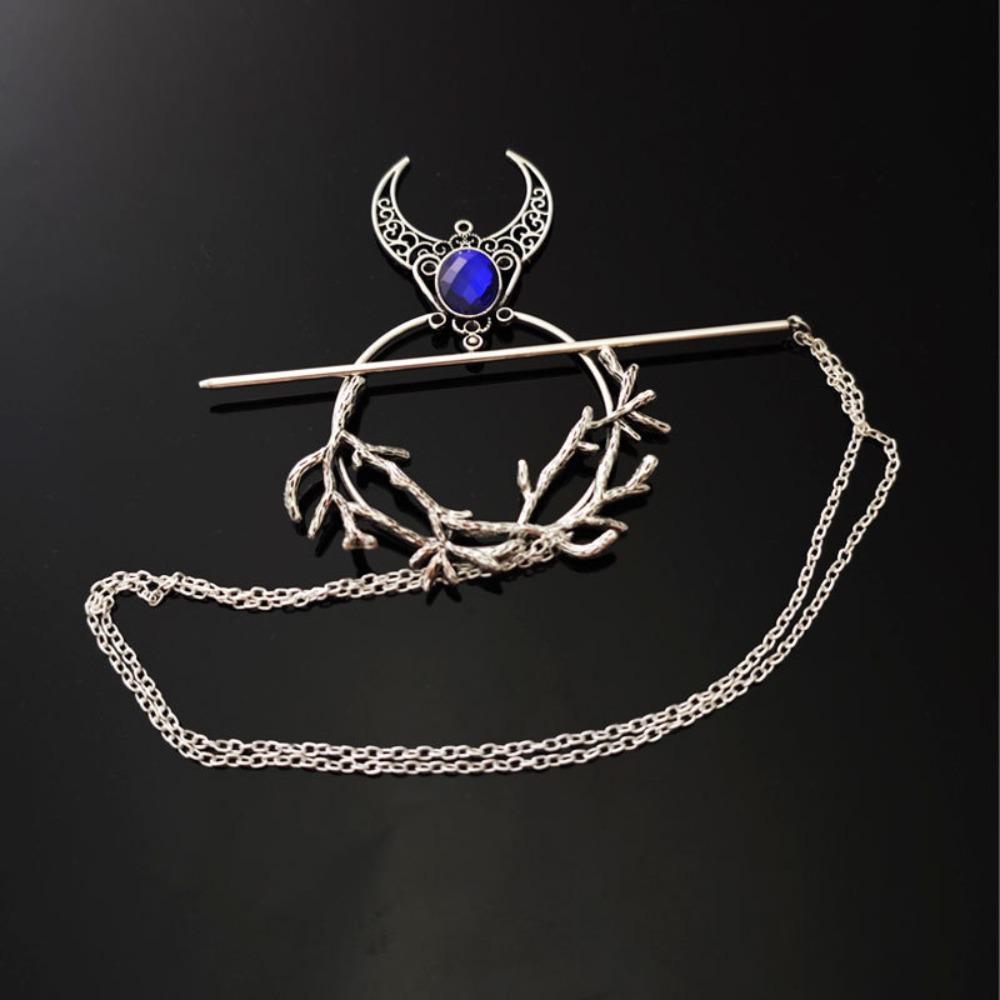 Beautiful Crescent Branch Gothic Hair Stick Antiqued Retro Pentagram Hairpin for Women
