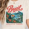 Brazil Shirt, Comfort Colors 1717 Toucan Tee, Vintage Atlantic Forest Tropical Graphic, Brazilian Travel Gift