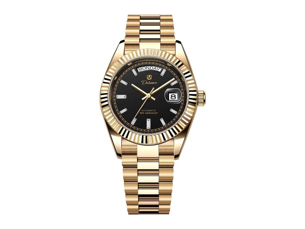 Durlanway Новые мужские автоматические стальные часы с двойным календарем – Модные, водонепроницаемые, деловой стиль