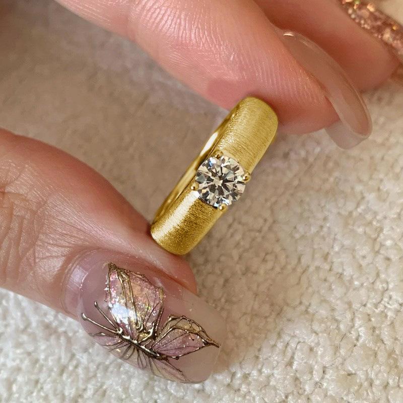 Элегантные Простые Женские Кольца Регулируемое Кольцо Мода Легкая Роскошь Чувство Высокого Класса Кольцо на Указательный Палец Индивидуальность Нишевый Дизайн Чувство Ручной Ювелирии