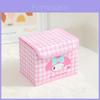 Hello Kitty Kuromi Cinnamoroll Melody Узор в клетку Складной откидной ящик для хранения для офиса и спальни