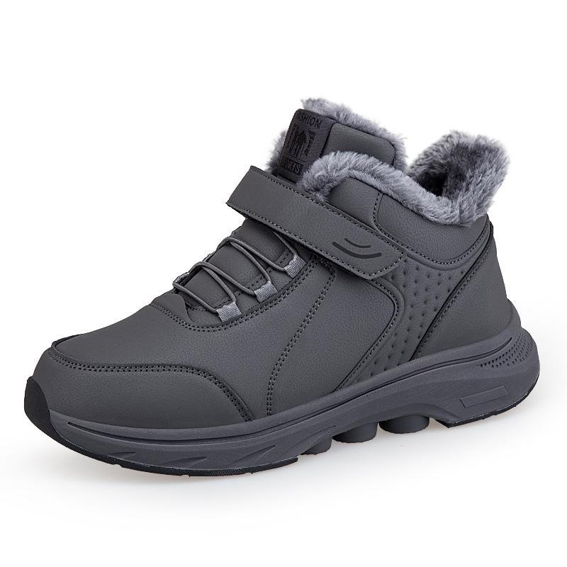 Warm Velvet Lined Non-Slip Winter High Top Walking Shoes for Elderly