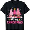 Merry Christmas with Pink Trees Xmas Costume Pajamas Women T-Shirt