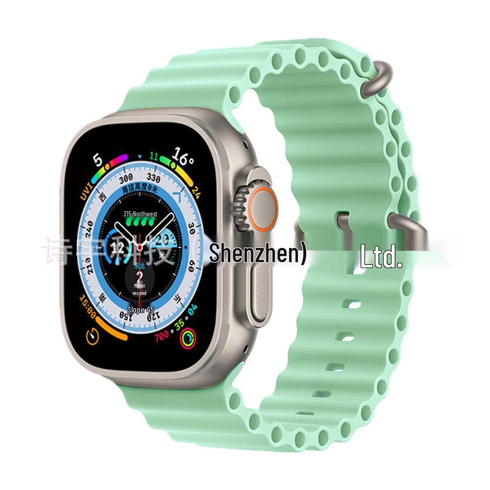 Силиконовый ремешок Apple Watch 11 Ultra с двойной пряжкой