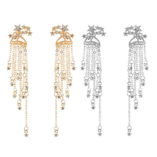 Звезда кисточкой мотаться уха куртка женщин ювелирные изделия коктейль банкетные серьги