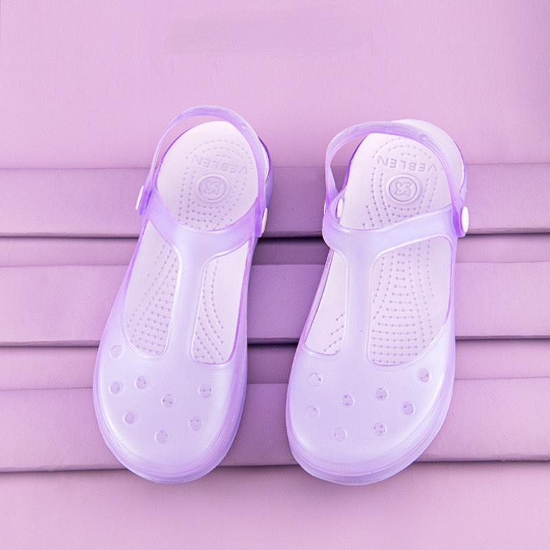 Fashion 2024 New Women's Sandals Summer Transparent Baotou Hole Shoes Nurse Shoes Beach Shoes Jelly Sandals and Slippers Mules