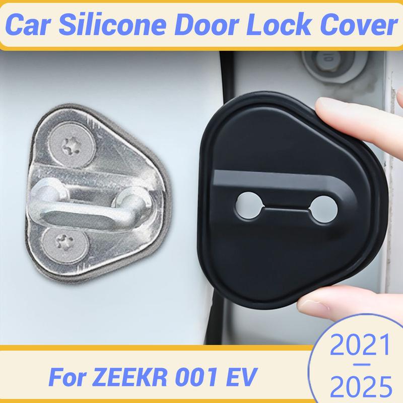 For ZEEKR 001 EV -2025 Silicone Car Door Lock Buckle Protection Cover Elastic Anti-Collision Shock Absorbing Pad