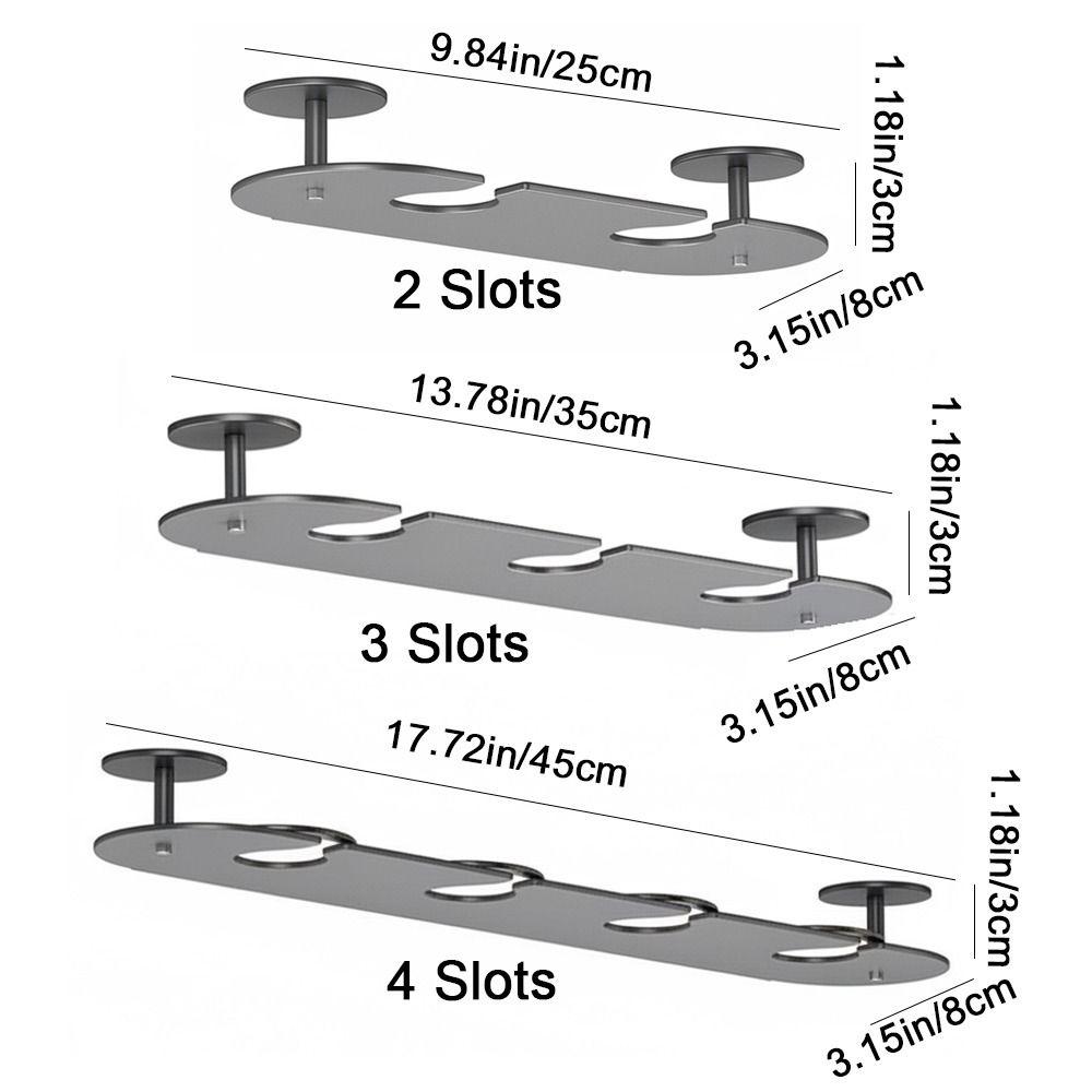 Punch-free Upside Down Shelf 2/3/4 Slots Goblet Storage Rack Inverted Goblets Rack Wine Cabinet