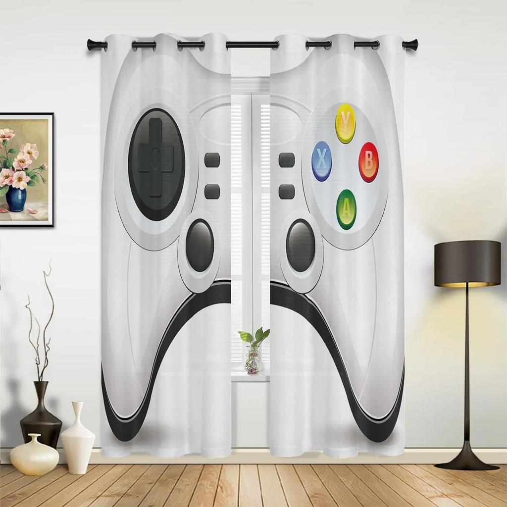 Кнопка геймпада Видеоигра Мультфильм Шторы для спальни Гостиная Шторы Кухня Детская комната Оконные занавески Домашний декор