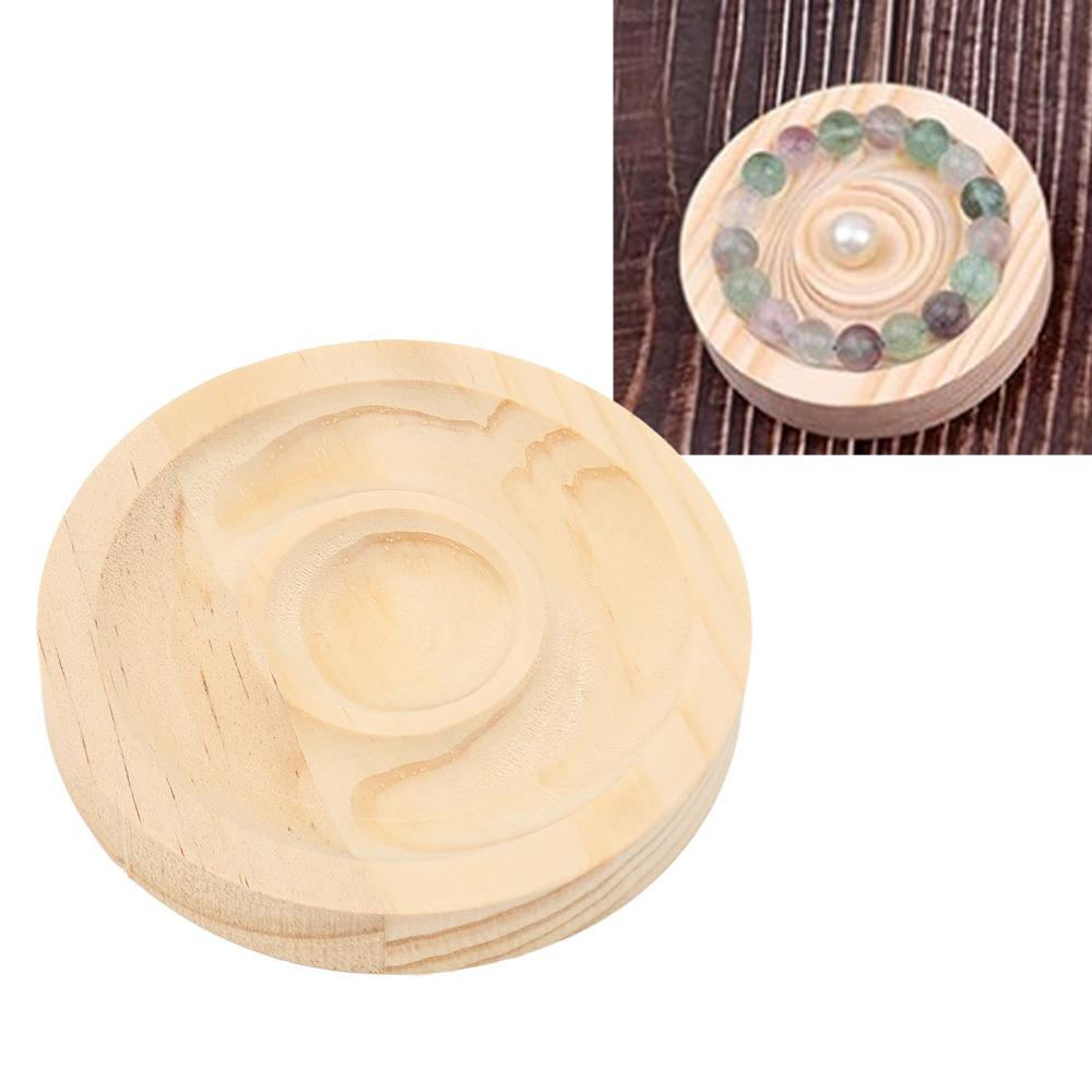 5pcs Solid Wood Bead Board Tray Round Shape Beading Design Tray  For Beaded Jewelry