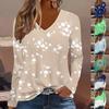 Women's Long Sleeved T-shirt Fashion Flower 3D Printed V-neck Long Sleeve Tops  Autumn Casual Festive Tops For Women Clothing