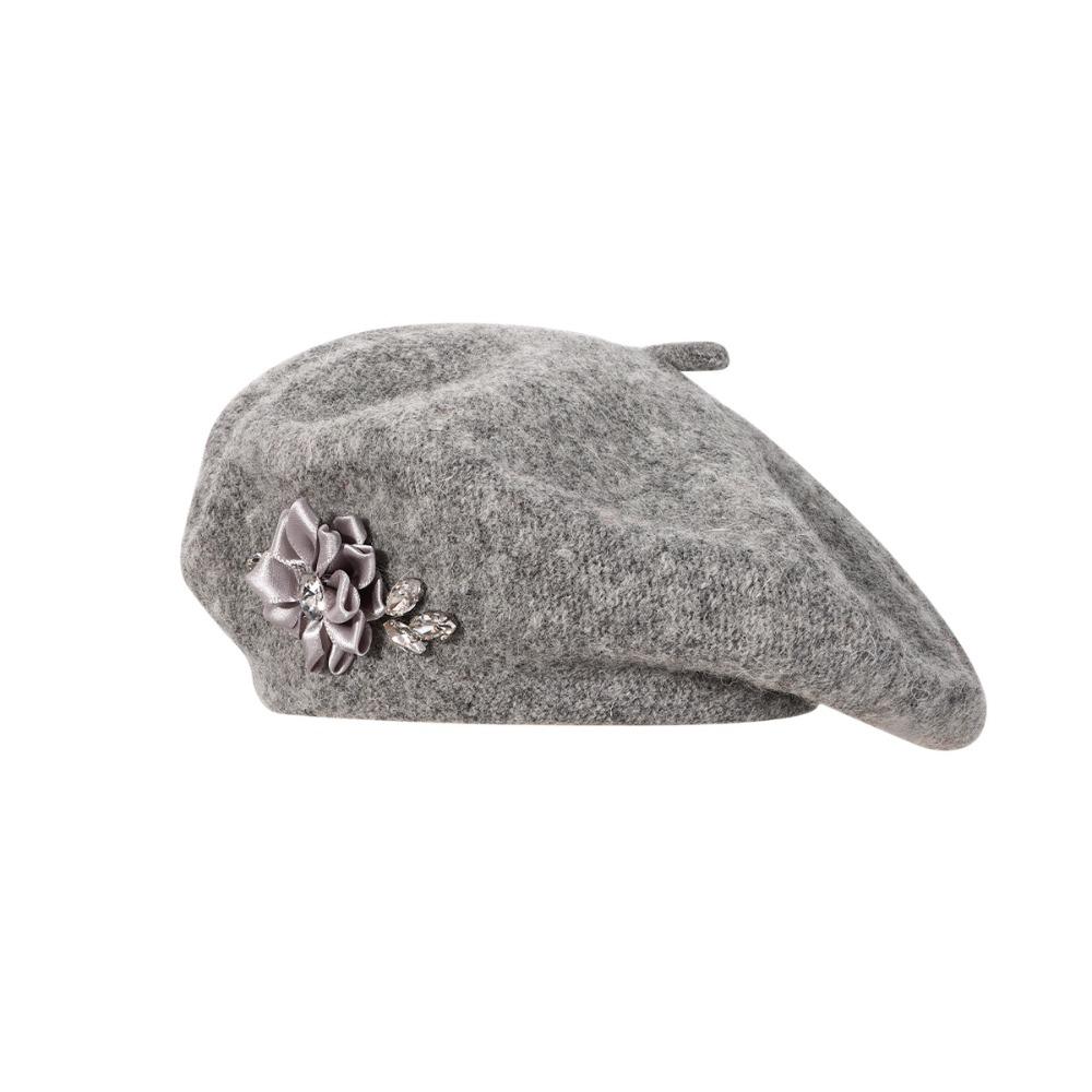 Soft Wool French Style Cap Crystal Embellishment Painter Beret Hat Multi-Color Beret For Women