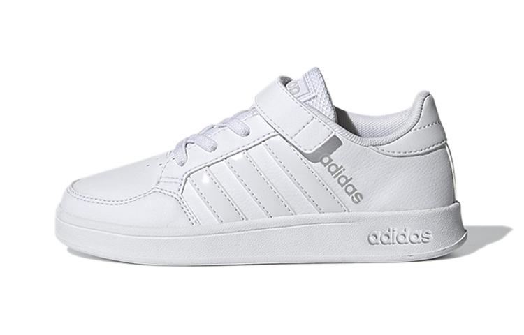 adidas Neo Breaknet Синтетическая кожа Устойчивые к истиранию Низкие Детские скейтбордические кроссовки Белый FZ0108
