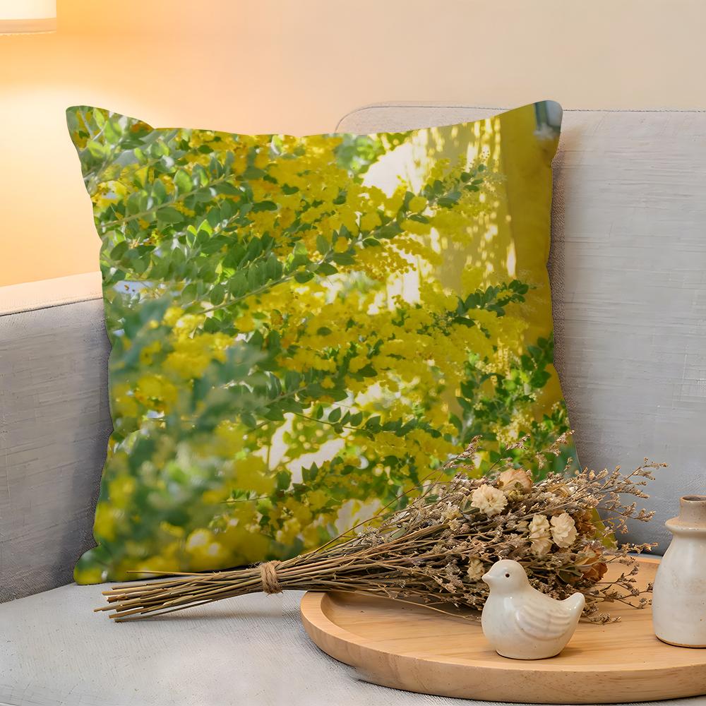 Cushion Cover Linen SkinFriendly Soft Decorative Case For Sofa Home Decor Fashion Acacia Pillow cover
