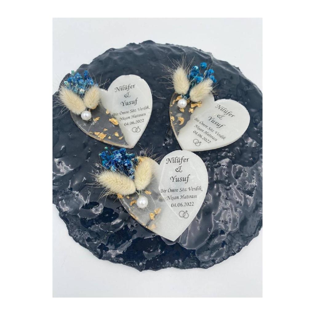 Золотые частицы перламутровый белый богато украшенный сувенир для помолвки подарок сердце эпоксидный магнит 25 шт.