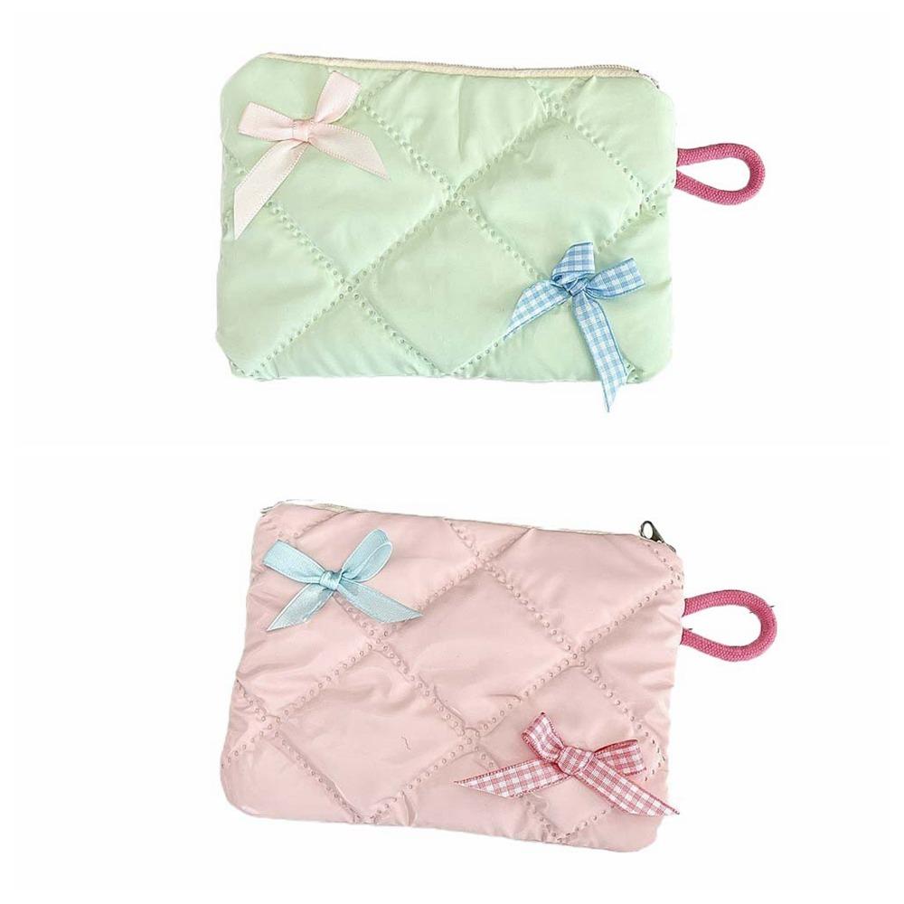 2pcs/set Plaid Mini Tampon Storage Bag Single Layer Sanitary Napkin Pouch Shopping