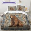 Vintage patterned animal  Pattern Bedding Quilt Set Quilt Cover Pillowcase Home Decoration  Gift (1 * duvet cover + 2 * pillowcase, without core)