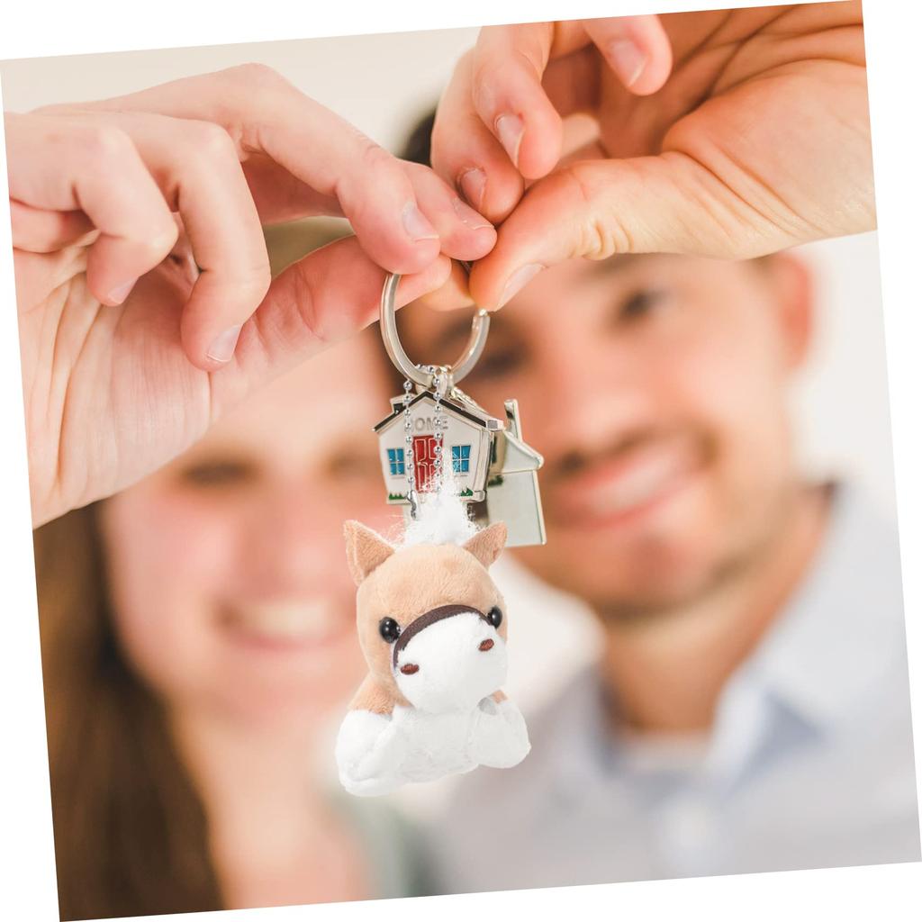 Iplusmile 12-Piece Toy Horse Birthday Decorations, Horse Party Favors, Plush Horse Stuffed Animals, Cute Keychains, Mini Animal Toys