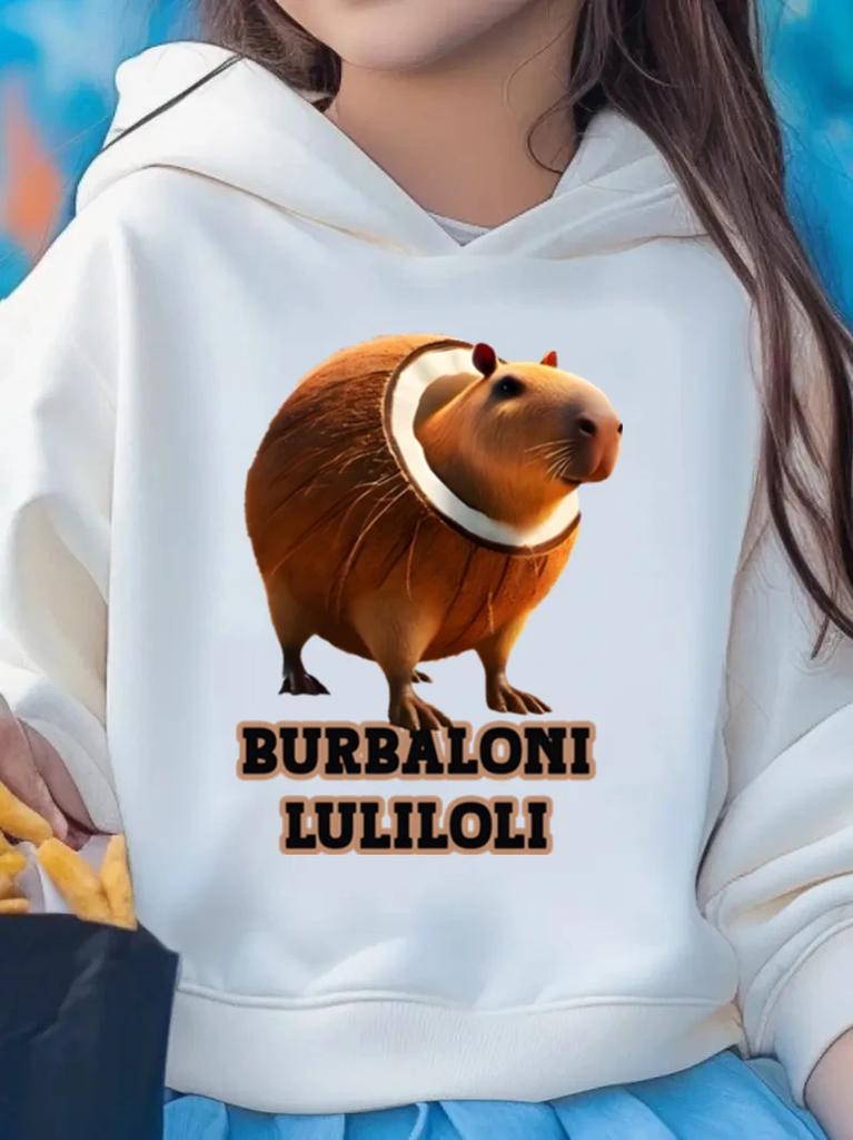 Burbaloni Luliloli Italian Brainrot Meme Hoodies Sweatshirt Boys Girls Funny Cartoon Hoodie Autumn Fashion Pullover Kids Clothes