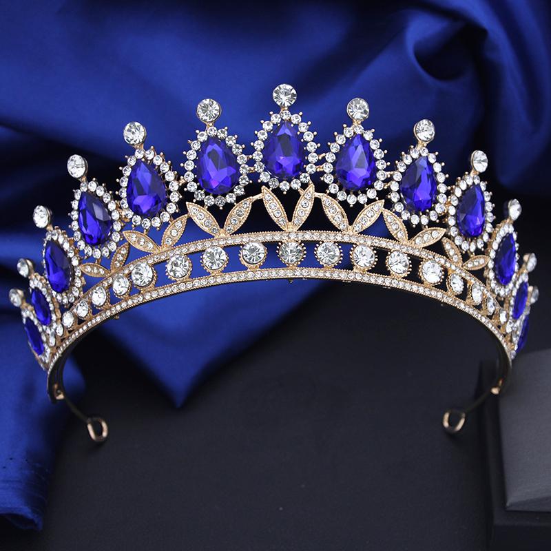 Винтажная корона-капля для королевы, свадебная, для выпускного бала, украшение для волос, тиары для невесты, косплей, аксессуары для головы