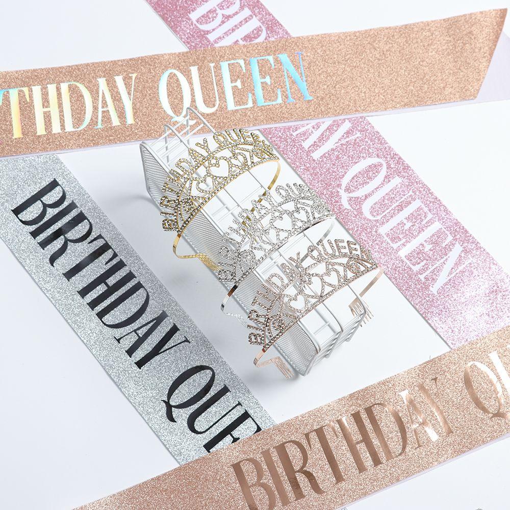 Модный атласный пояс принцессы корона головной убор на день рождения королева повязка на голову тиара обруч для волос