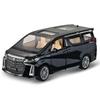 1/32 Toyota Alphard MPV Diecast Toy Car Model Vehicle Miniature Pull Back Sound & Light Doors Openable Collection Gift Boy A938