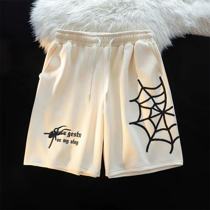 2024 весенне-летние мужские шорты, тонкие свободные повседневные брюки в стиле ретро, ​​модные однотонные спортивные шорты большого размера