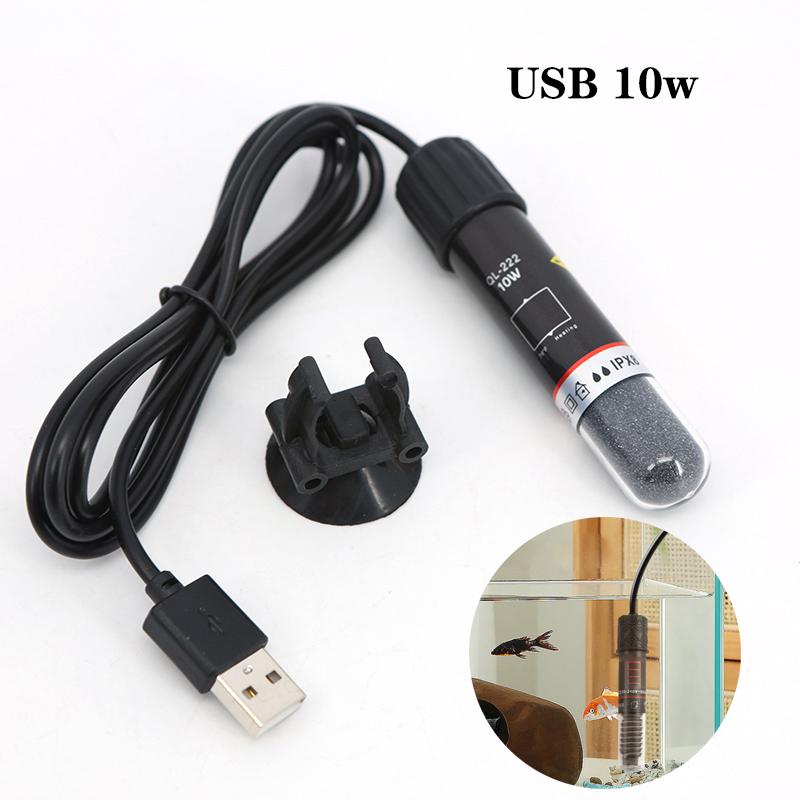 USB Мини Аквариумный нагревательный стержень 5 В 10 Вт для небольшого аквариума с рыбой, постоянная температура 26 ° C, погружной термостат, нагреватель