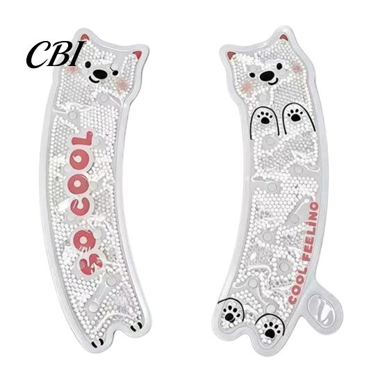Easy Clean Toilet Seat Cushion 1 Pair Cover with Cooling Gel Particles, Cute Cartoon Bear Design, Waterproof Soft Rubber Non-slip Mat, Hook