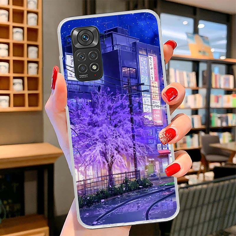 Эстетичная Аниме Пейзажная Обложка Чехол для Телефона Для Xiaomi Redmi Note 15 14 13 12 11 10 Pro Plus 14S 12S 11S 11T 11E 10S Мягкие Fundas Sh