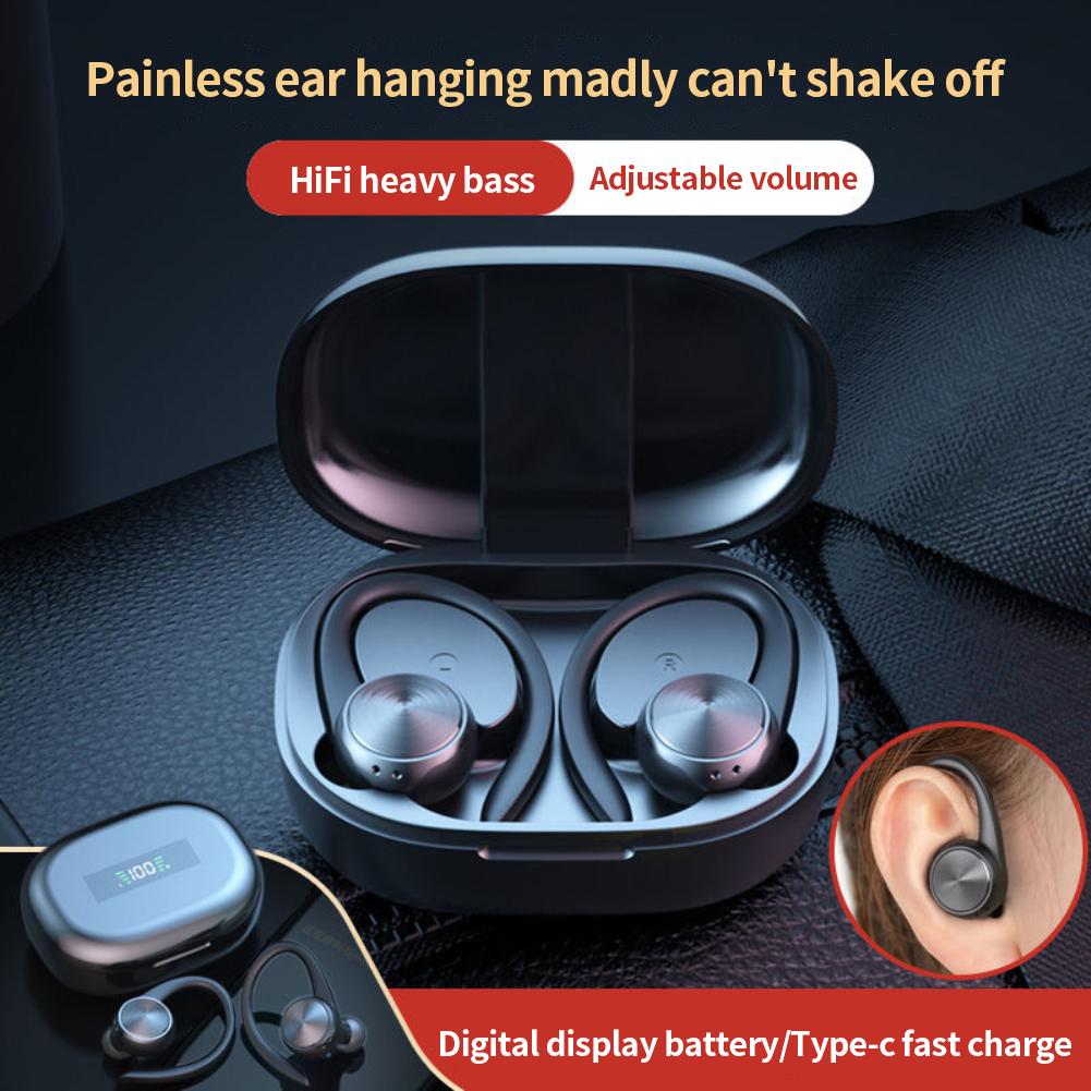 Спортивные беспроводные наушники Bluetooth с микрофоном, заушниками, наушники Bluetooth, Hi-Fi стерео наушники для музыки для телефона