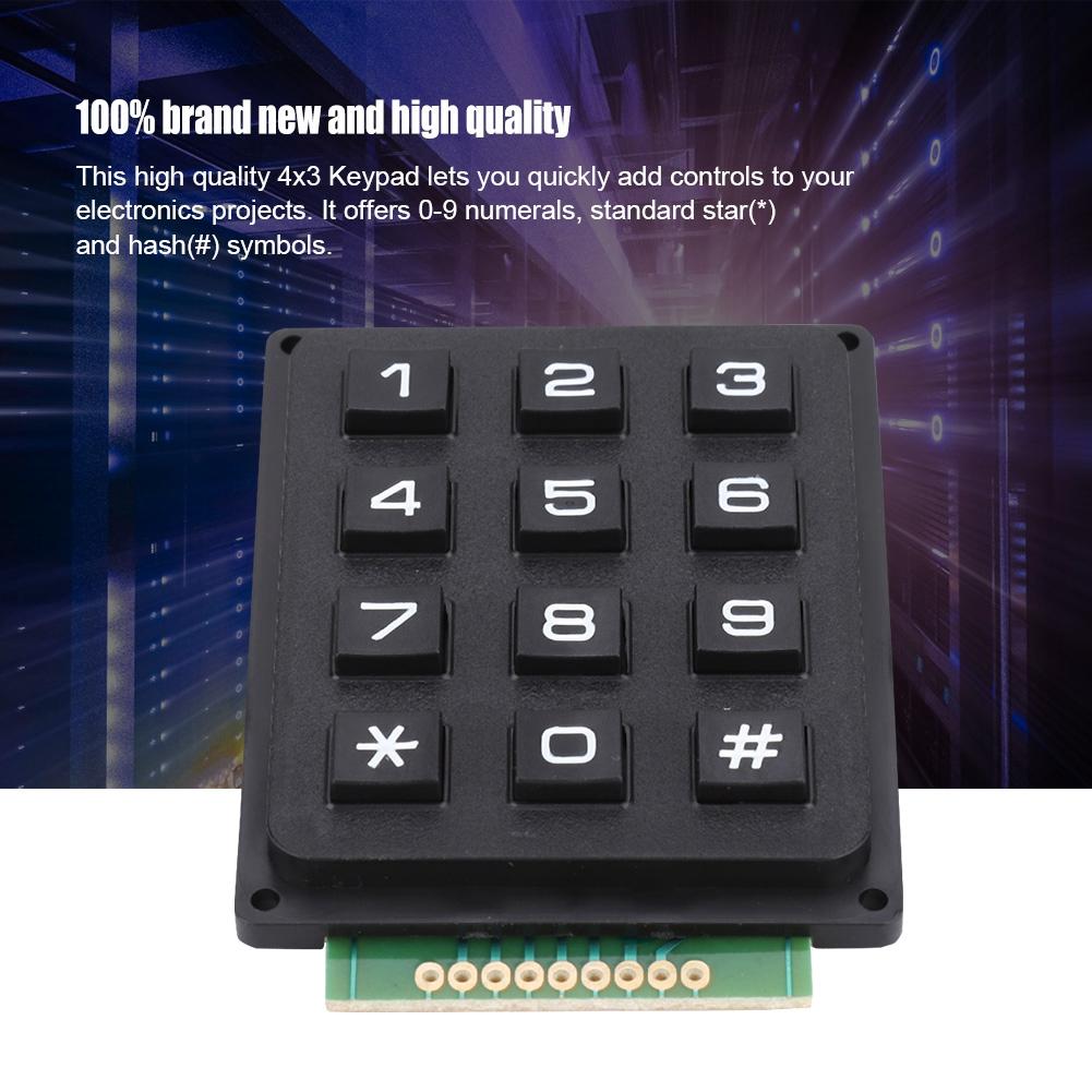 Keyboard Modules with 12 Keys 3x4 Push Buttons External Keypad for MCU
