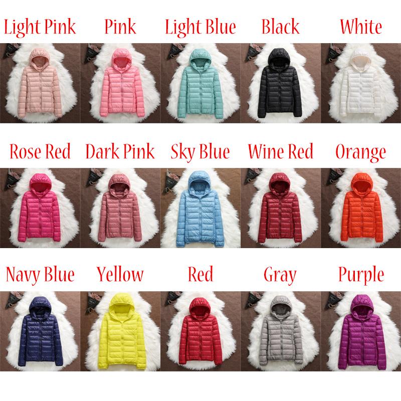 Women Casual Windproof Parka White Duck Down Jacket Coat Hooded Warm Autumn Winter