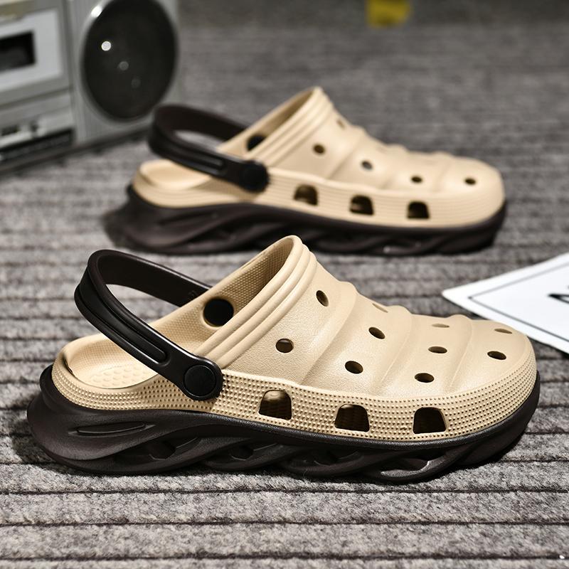 Модная дышащая износостойкая легкая мужская садовая обувь, сандалии, мужские тапочки
