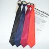 Zipper Tie Men'S Formal Wear British Solid Color 8Cm Lazy Easy To Pull Black Navy Blue Burgundy Professional Wear