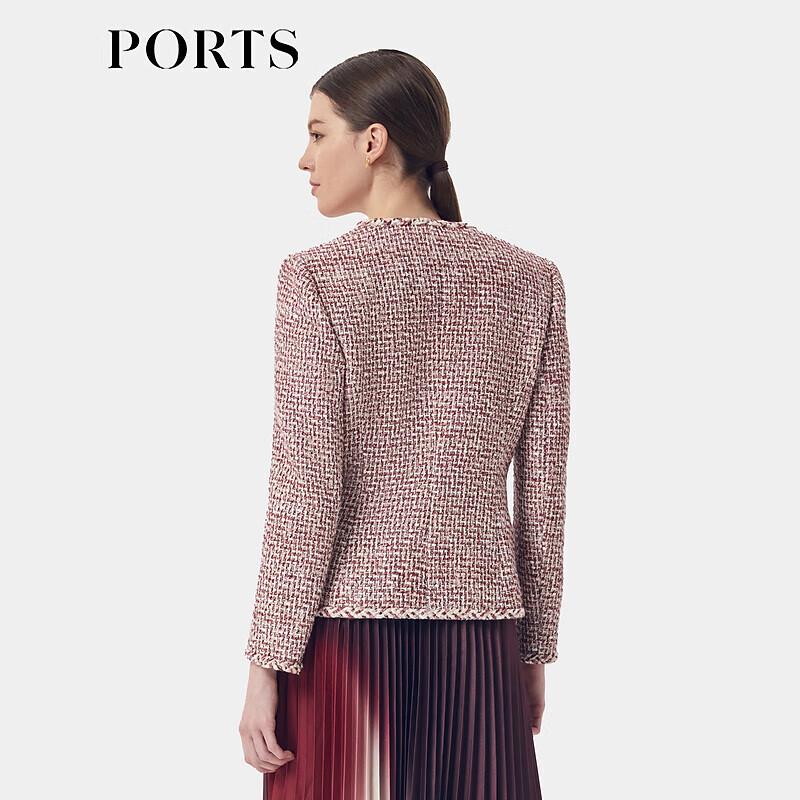 Ports Женский весенне-летний твидовый жакет с тканой кромкой