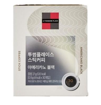 Twosome Place Americano Black – 30 стиков | Корейский растворимый кофе в стиле кафе | Без сахара