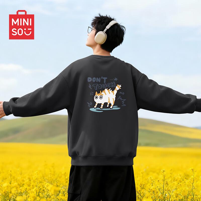 MINISO Мужская повседневная толстовка с круглым вырезом и принтом
