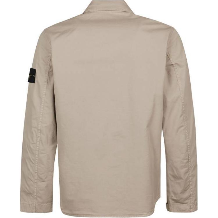 STONE ISLAND Рубашка мужская с длинным рукавом и заостренным воротником, с накладным карманом, светло-коричневая K1S151200033S0010V009A