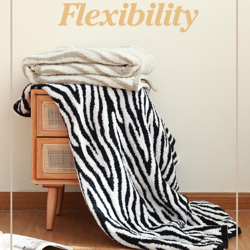 Мягкое флисовое одеяло с узором «гусиные лапки» в полоску зебры для дивана. Роскошное фланелевое одеяло для дивана-кровати, стула, плюшевое, теплое и уютное одеяло с геометрическим рисунком сетки.
